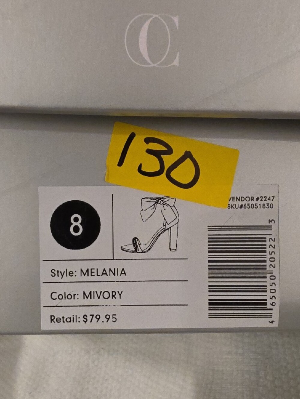 Oleg Cassini Champagne crystal Satin Bow Block Heel Sandals sizes 7,8,9 - Picture 10 of 12